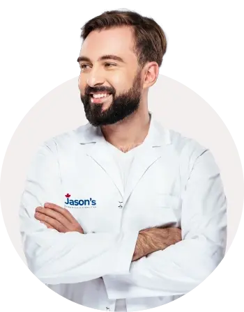 a men with cross hand